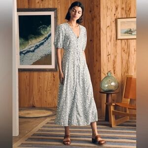 NWT Faherty Havana Midi Dress XS Smoke Echo Floral